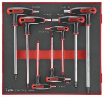 Teng Tools TEDHEX7 7 Piece EVA T-Handle Hex Key Set (Ball Point Heads)