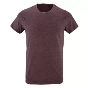 SOLS Mens Regent Slim Fit Short Sleeve T-Shirt (M) (Heather Oxblood)