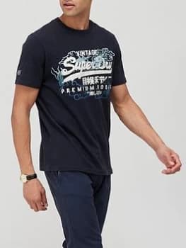 Superdry Vintage T-Shirt - Navy Size M Men