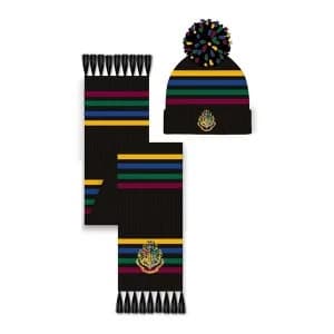 Harry Potter - Hogwarts Crest Pom Pom Beanie & Scarf Set Unisex - Multi-colour