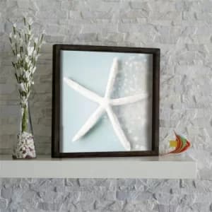 KZM569 Brown Mint White Grey Decorative Framed MDF Painting