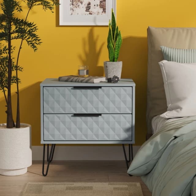 Ready Assembled 2 U Islay 2 Drawer Side Table (Ready Assembled) in Light Blue Size: Small Light Blue Unisex Small