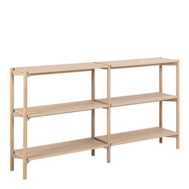 Furniture To Go Braidwood Bookcase With 4 Shelves In White Oak Veneer