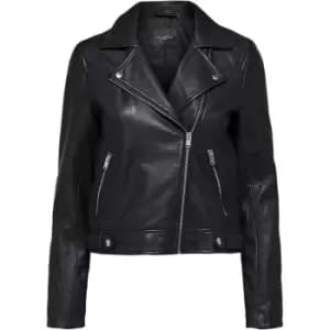 Selected Femme Katie Leather Jacket - Black