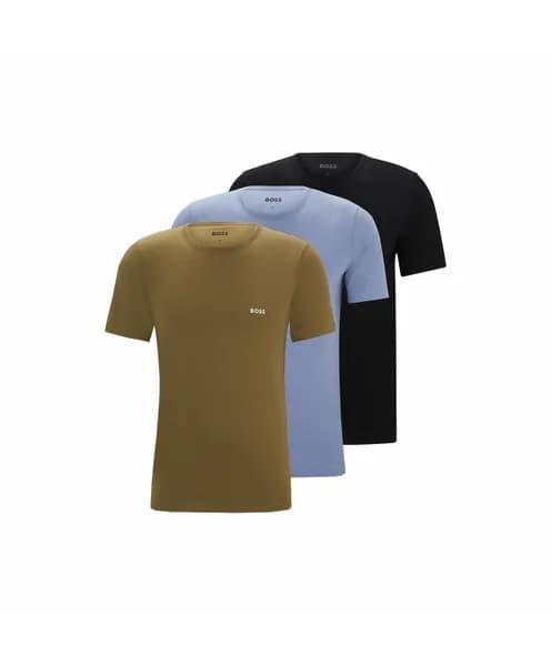 Boss 3 Pack Classic T-Shirt Regular Fit T-Shirts Small Green 59759171350