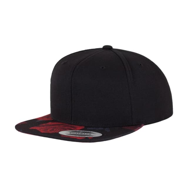 Flexfit by Yupoong Mens Roses Print Snapback Cap in Black Male One Size