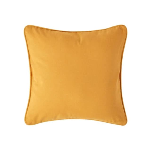 Homescapes Cotton Plain Mustard Yellow Cushion Cover, 45 X 45Cm