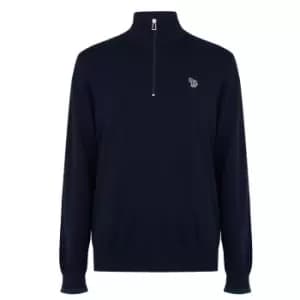 Paul Smith Zebra half Zip Knit Top - Blue