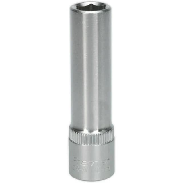 Loops 10mm Forged Steel Deep Drive Socket - 3/8" Square Drive - Chrome Vanadium Socket Metallics