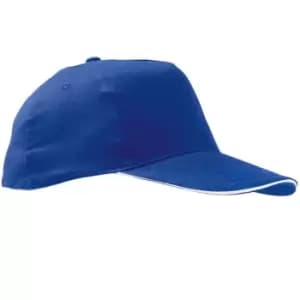 SOLS Unisex Sunny 5 Panel Baseball Cap (ONE) (Royal Blue/White)