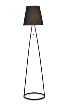 Hayden Floor Lamp 1 Light E27 Matt Black c, w Black Fabric Shade