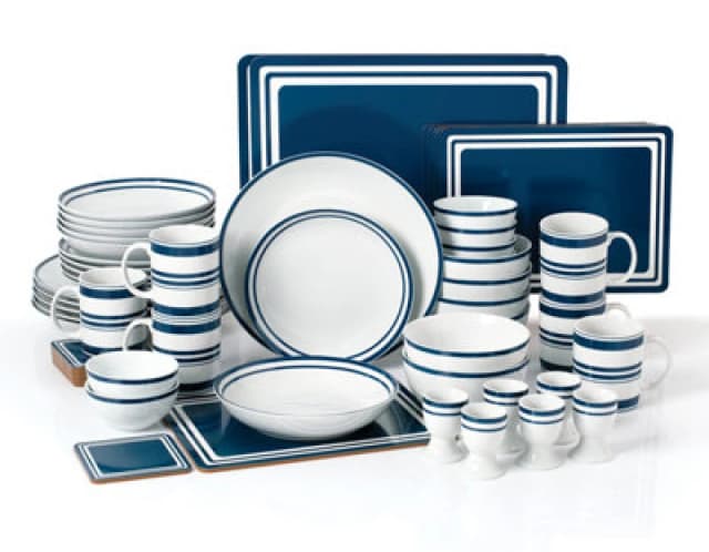 Waterside 56pc Bistro Blue Dinner Set Multi unisex ONE SIZE