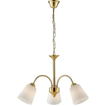 Fan Europe Lighting - Fan Europe 3 Light Multi Arm Pendant Ceiling Light Gold Glass Shades 60x37.9cm