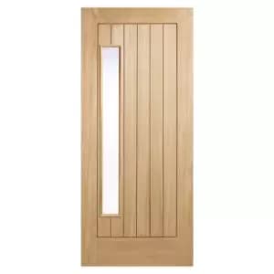 Newbury External Glazed Unfinished Oak 1 Lite Door - 762 x 1981mm