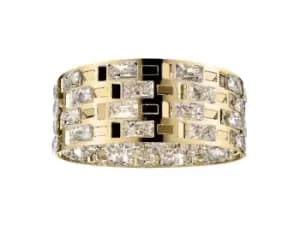 Lola Crystal 5 Light Flush Ceiling Fitting Gold