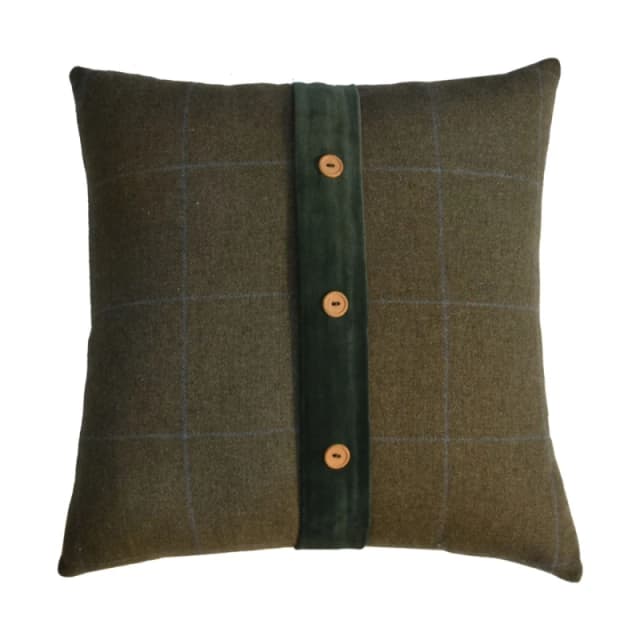Artisan Furniture Artisan Furniture Quinn Cushion Set of 2 ? Green Olive Tartan & Green Velvet
