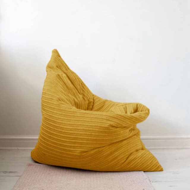 rucomfy Beanbags Rucomfy Jumbo Cord Bean Bag Floor Cushion - Indoor Versatile Mustard Seat
