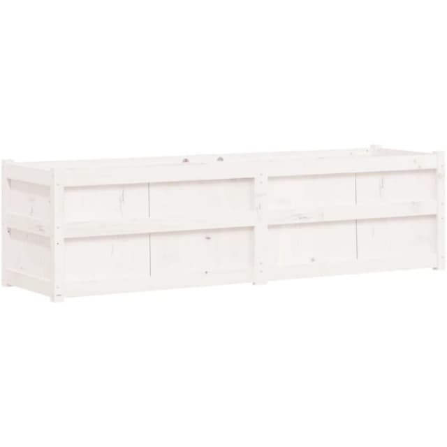 vidaXL Garden Planter White 180x50x50cm Solid Wood Pine, White 837505