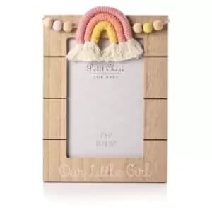Downtown Mdf Photo Frame With Macrame Rainbow Little Girl 4x6, Wood