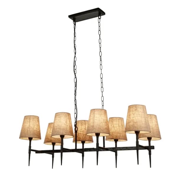 Searchlight Gothic 8 Light Bar Ceiling Pendant Light - Black