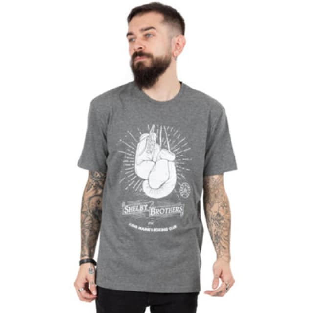 Peaky Blinders Peaky Blinders Men Short Sleeved T-Shirt in Grey Size: 2X-large Grey XXL Male 5056210188057