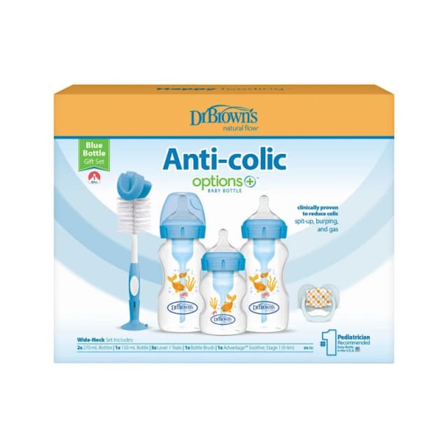 Dr Brown - Options+ Wide Neck Bottle Blue Gift Set