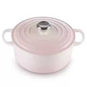 Le Creuset 28cm Cast Iron Round Casserole Shell Pink