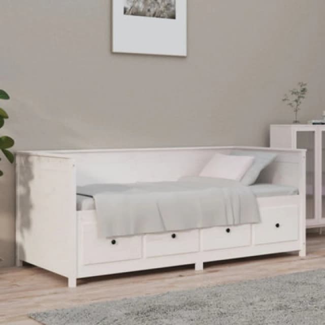 VIDAXL Day Bed without Mattress White 90x190cm Single Solid Wood Pine vidaXL 8720287138006