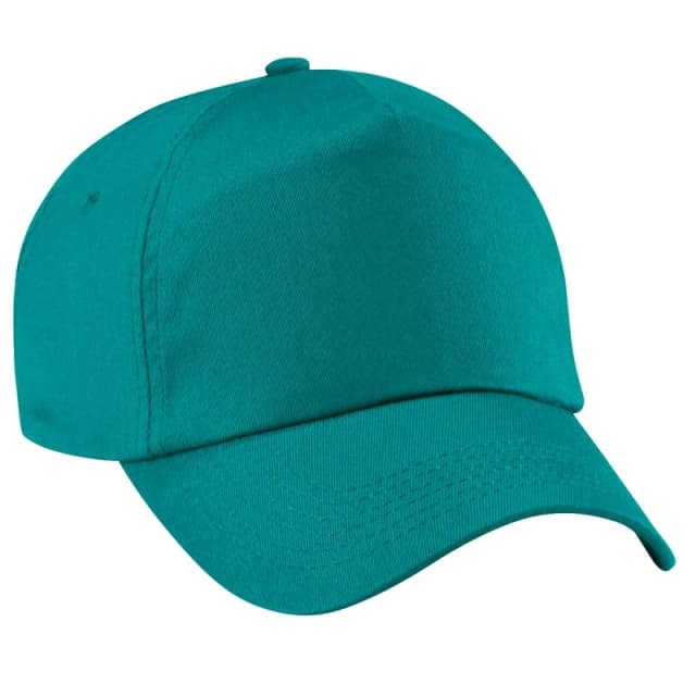 Beechfield Beechfield Men Plain Original 5 Panel Baseball Cap Pack of 2 in Emerald Emerald One Size Male 5059269086763