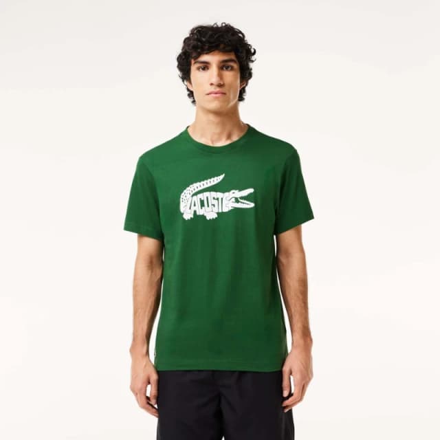 Lacoste Sport Ultra-Dry Croc Print T-Shirt - Green Green XS