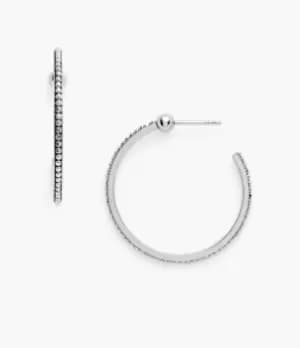 Fossil Women Textured Stainless Steel Hoops