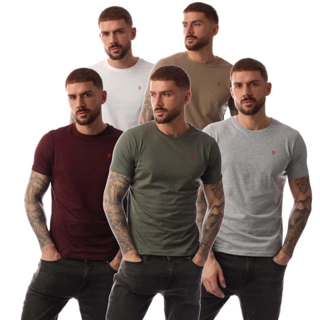 Farah Wardlow 5 Pack Lounge T-Shirts Grey Green male S