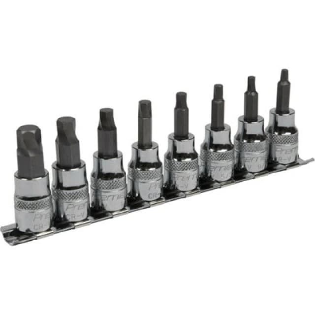 Loops 8pc IMPERIAL Hex Key Socket Bit Set - 3/8" Square Drive Damaged & Stripped Bolts Multi
