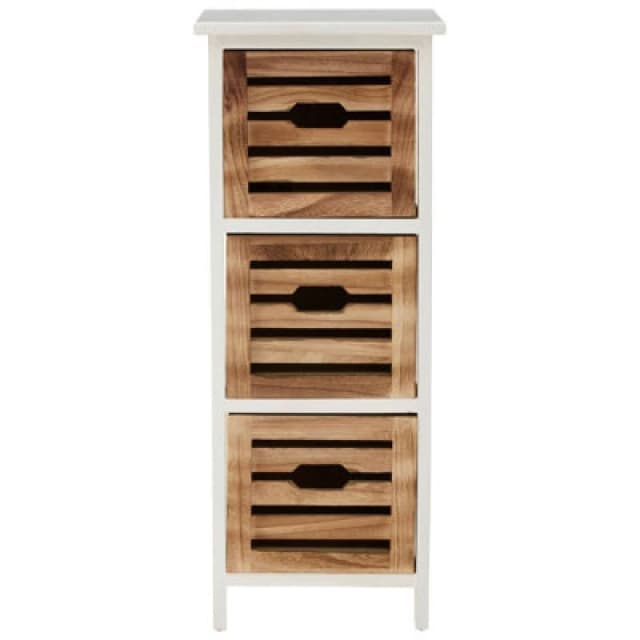 Premier Housewares Portsmouth 3 Drawer Chest, Natural Wood, Delivered Fully Assembled Natural