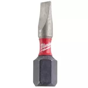 Milwaukee Shockwave Impact Duty Slotted Screwdriver Bits 4.5mm 25mm Pack of 2