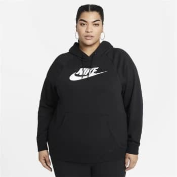 Nike Sportswear Essential Womens Hoodie (Plus Size) - Black/White