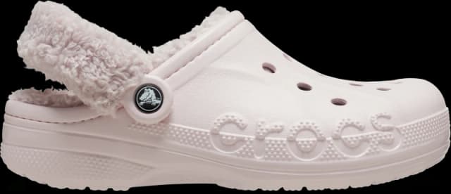 Crocs Unisex Baya Lined Fuzz-Strap Clogs Barely Pink W4/M3