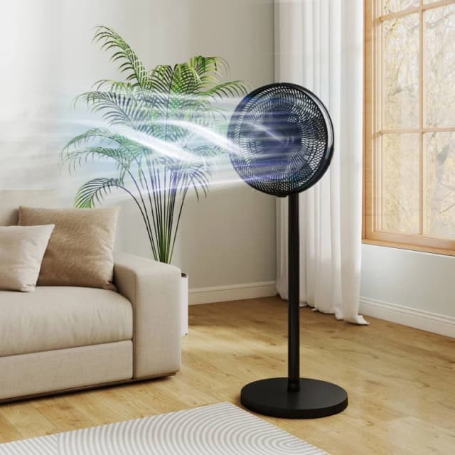 HOMCOM 40cm Standing Pedestal Fan, Quiet Electric Cooling Floor Fan, Black Unisex