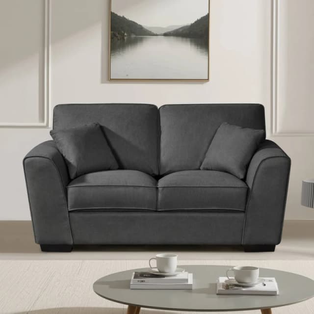 Artemis Home Arlington 2 Seat Fabric Sofa in Charcoal Size: 2 Seater Charcoal Unisex 2 Seater