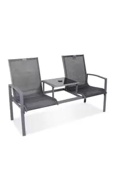 Amir Sorrento Black Tubular Textylene Companion Seat - Garden & Outdoor