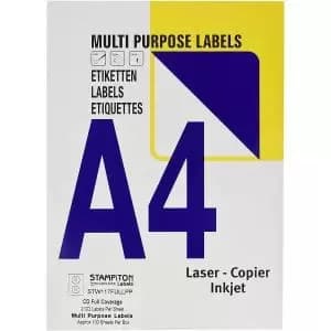 ValueX CD Label 117mm Diameter 2 Per A4 Sheet White Pack 100 Labels -