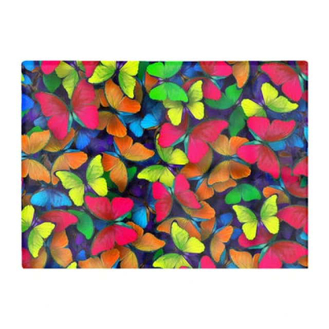 Warren Reed Designer Rainbow Butterflies Glass Chopping Board