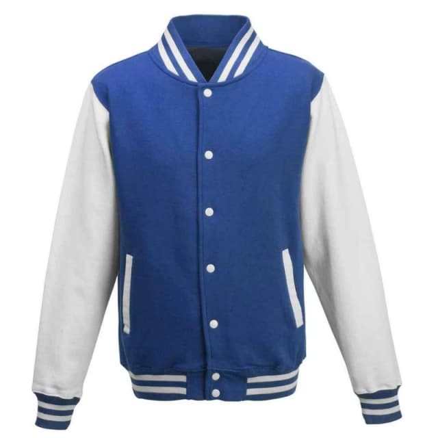 AWDis AWDis Men Varsity Jacket in Mid Blue Size: large Mid Blue L Male 5063527882424