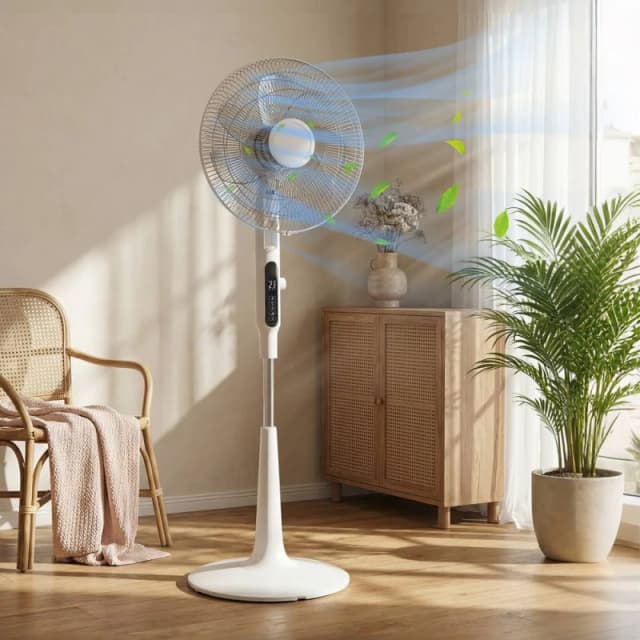 HOMCOM Standing Fan with 75 Degree Oscillation Mosquito Repellent Function in White White Unisex