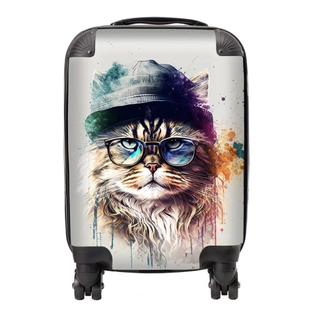 Warren Reed - Designer Siberian Cat Face Splashart Suitcase Size: Large Multicolor Unisex Large