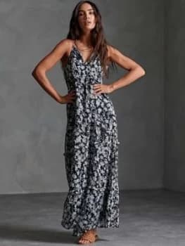 Superdry Margaux Maxi Dress - Navy, Size 6, Women