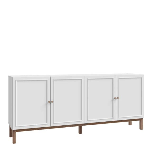 Furniture To Go Wensley 4 Door 1 Drawer Sideboard in Light Grey & Oak Grey Unisex