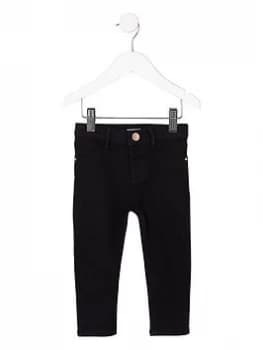River Island Mini Molly Mid Rise Jeggings Black Size 9-12 Months Girls