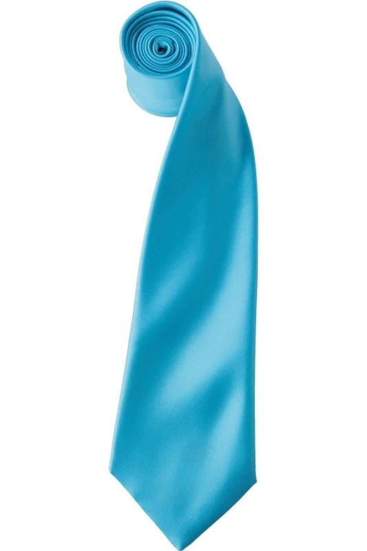 Premier Premier Colours Satin Tie in Turquoise Turquoise One Size Unisex 5063470723171