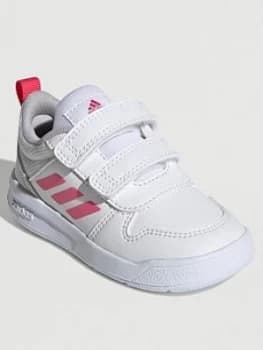 adidas Tensaur Infants, White/Pink, Size 4